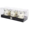 LE CHAT Coffret De 3 Bougies Parfumées - 19,5x7,5 Cm - Décors Pois Argent
