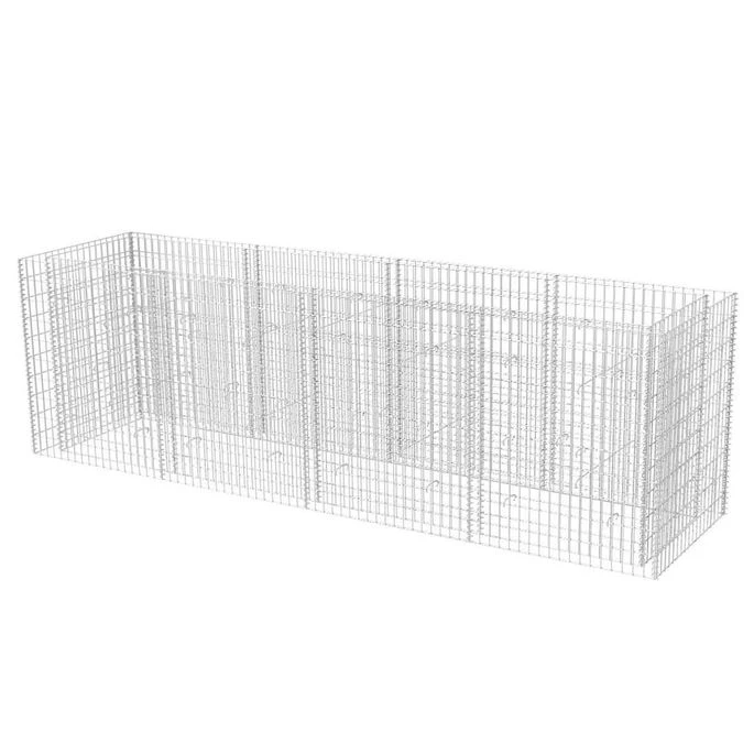 Lit Surélevé à Gabion Acier 360x90x100 Cm 3 Lit Surélevé à Gabion Acier 360x90x100 Cm – Image 2