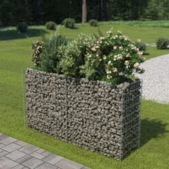 Maison Eclat Boutique 21 Lit Surélevé à Gabion Acier Galvanisé 180x50x100 Cm