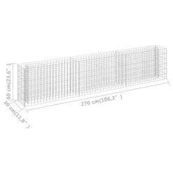 Lit Surélevé à Gabion Acier Galvanisé 270x30x60 Cm -Maison Eclat Boutique lit sureleve a gabion acier galvanise 270x30x60 cm 3666722455268 771388