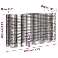 Lit Surélevé à Gabion Fer Galvanisé 190x50x100 Cm -Maison Eclat Boutique lit sureleve a gabion fer galvanise 190x50x100 cm 3666722898614 1487995