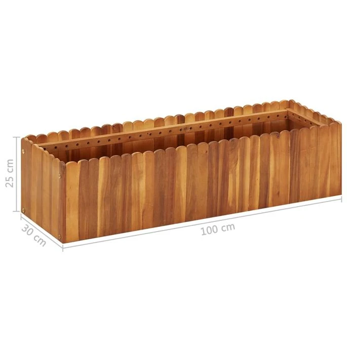 Lit Surélevé De Jardin 100x30x25 Cm Bois Massif D'acacia 8 Lit Surélevé De Jardin 100x30x25 Cm Bois Massif D'acacia – Image 6