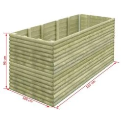 Lit Surélevé De Jardin 197x106x96 Cm Bois De Pin Imprégné -Maison Eclat Boutique lit sureleve de jardin 197x106x96 cm bois de pin impregne 8718475557623 1067706