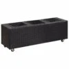 Lit Surélevé De Jardin à 3 Pots 100x30x36cm Résine Tressée Noir -Maison Eclat Boutique lit sureleve de jardin a 3 pots 100x30x36cm resine tressee noir 8719883806464 982386