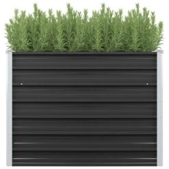 Lit Surélevé De Jardin Anthracite 100x40x77 Cm Acier Galvanisé