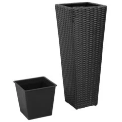 Lits Surélevés De Jardin 3 Pcs Résine Tressée Noir -Maison Eclat Boutique lits sureleves de jardin 3 pcs resine tressee noir 3666722331906 973332