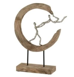 Objet Couple Manguier Et Métal Argenté Liath - Lot De 2