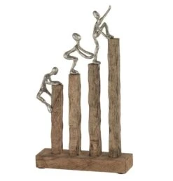 Objet échelle Manguier Et Métal Argenté Liath - Lot De 2