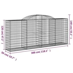 Paniers à Gabions Arqués 12 Pcs 300x50x120/140 Cm Fer Galvanisé -Maison Eclat Boutique paniers a gabions arques 12 pcs 300x50x120 140 cm fer galvanise 3666722937320 1499021