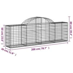 Paniers à Gabions Arqués 18 Pcs 200x30x60/80 Cm Fer Galvanisé -Maison Eclat Boutique paniers a gabions arques 18 pcs 200x30x60 80 cm fer galvanise 3666722937375 1513873