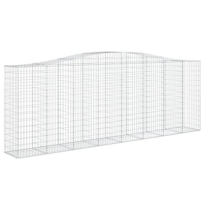 Paniers à Gabions Arqués 2 Pcs 400x50x140/160 Cm Fer Galvanisé 5 Paniers à Gabions Arqués 2 Pcs 400x50x140/160 Cm Fer Galvanisé – Image 3