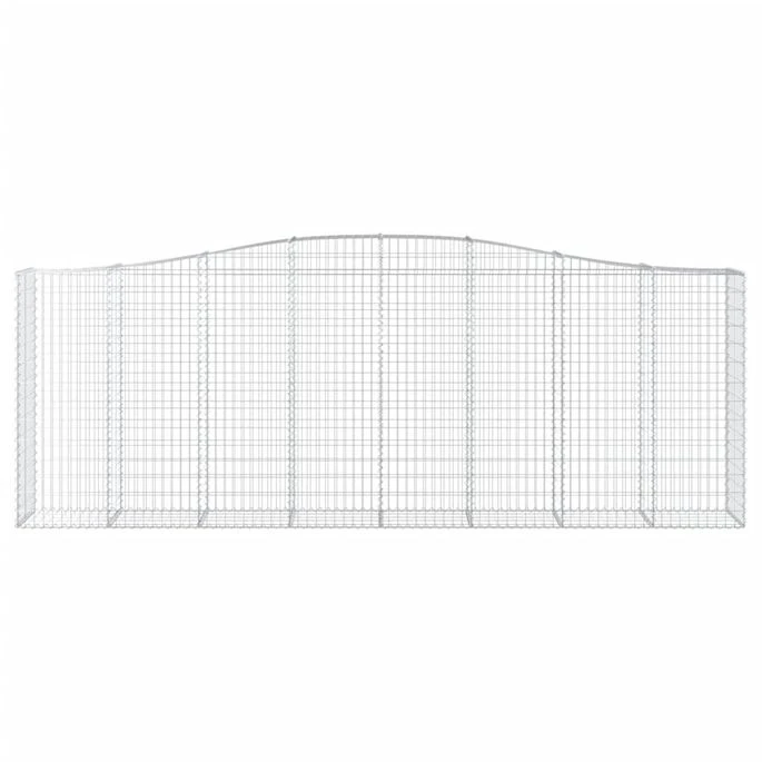 Paniers à Gabions Arqués 2 Pcs 400x50x140/160 Cm Fer Galvanisé 6 Paniers à Gabions Arqués 2 Pcs 400x50x140/160 Cm Fer Galvanisé – Image 4