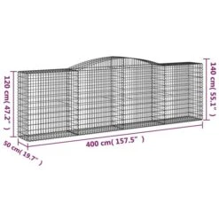 Paniers à Gabions Arqués 20 Pcs 400x50x120/140 Cm Fer Galvanisé -Maison Eclat Boutique paniers a gabions arques 20 pcs 400x50x120 140 cm fer galvanise 3666722898713 1485958