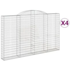 Paniers à Gabions Arqués 4 Pcs 300x30x180/200 Cm Fer Galvanisé -Maison Eclat Boutique paniers a gabions arques 4 pcs 300x30x180 200 cm fer galvanise 3666722936385 1502802