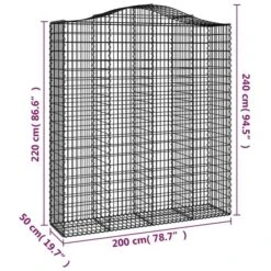 Paniers à Gabions Arqués 5 Pcs 200x50x220/240 Cm Fer Galvanisé -Maison Eclat Boutique paniers a gabions arques 5 pcs 200x50x220 240 cm fer galvanise 3666722936859 1484663