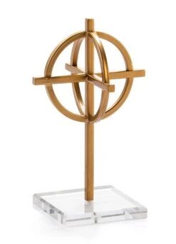 Sculpture Acrylique Et Métal Doré Vare