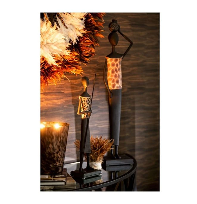 Sculpture Africaine Résine Noire Imprimée Diere - Lot De 3 5 Sculpture Africaine Résine Noire Imprimée Diere - Lot De 3 – Image 3