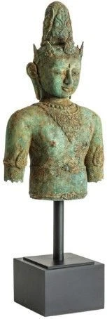 Sculpture Bronze Vert Décapé Et Pieds Métal Gris Belal 4 Sculpture Bronze Vert Décapé Et Pieds Métal Gris Belal – Image 2