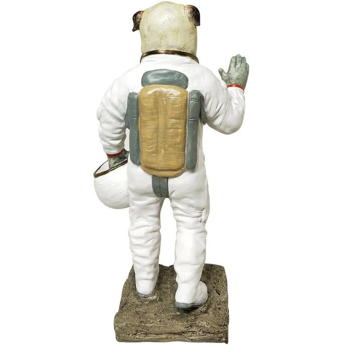 Sculpture Chien Astronaute Polyrésine Blanche Spacie 6 Sculpture Chien Astronaute Polyrésine Blanche Spacie – Image 4