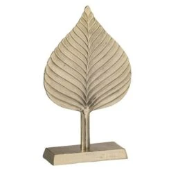 Sculpture Feuille Sur Pied Métal Doré Narsh 21 Cm