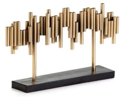 Sculpture Métal Doré Et Marron Art