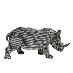 Sculpture Rhinocéros Polyrésine Argentée Zoorin -Maison Eclat Boutique sculpture rhinoceros polyresine argentee rino 3248117547057 414007