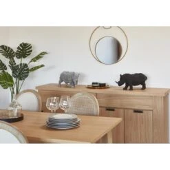 Sculpture Rhinocéros Polyrésine Argentée Zoorin -Maison Eclat Boutique sculpture rhinoceros polyresine argentee rino 3248117547057 414009