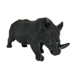 Sculpture Rhinocéros Polyrésine Noire Zoorin 10 Sculpture Rhinocéros Polyrésine Noire Zoorin -Maison Eclat Boutique sculpture rhinoceros polyresine noire rino 3248117547309 414000