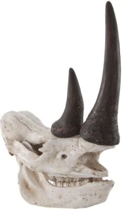 Sculpture Rhinocéros Résine Noir Et Blanc Pablo