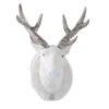 Sculpture Tête De Cerf Peluche Blanc Et Argenté Licia -Maison Eclat Boutique sculpture tete de cerf peluche blanc et argente licia 5415203973665 360637