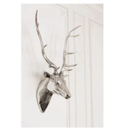 Sculpture Tête De Renne Suspendue Résine Argentée Licia -Maison Eclat Boutique sculpture tete de renne suspendue resine argentee licia 5415203955579 360657