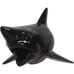 Sculpture Tête De Requin Résine Noire Tinau