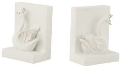 Serre-livre En Résine Blanc Cygne Abel - Lot De 2