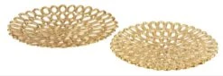 Set De 2 Plat Rond Aluminium Doré Gona - Lot De 2