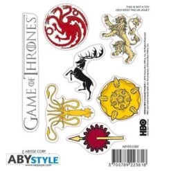 Stickers Game Of Thrones - 6x11cm / 2 Planches - Stark / Sigils - ABYstyle -Maison Eclat Boutique stickers game of thrones 6x11cm 2 planches stark sigils abystyle 3700789223818 536336