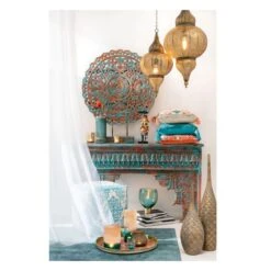 Vase Avec Couvercle Verre Bleu Et Doré Geera -Maison Eclat Boutique vase avec couvercle verre bleu et dore geera 5400924037024 380837