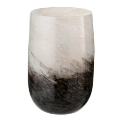 Vase Cylindrique Verre Noir Et Blanc Narsh - Lot De 2