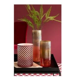 Vase Cylindrique Verre Ocre Et Bordeaux Winno H 28 -Maison Eclat Boutique vase cylindrique verre ocre et bordeaux winno h 28 5415203968463 370762