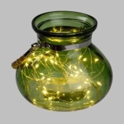 Maison Eclat Boutique -Maison Eclat Boutique vase en verre vert jade 40 microled lumiere fixe blanc chaud 8024199039520 487902