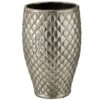 Vase Métal Argenté à Carreaux Neela H 30 Cm