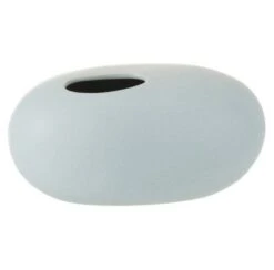 Vase Ovale Céramique Bleu Pastel Marino H 13 Cm