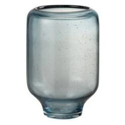 Vase Sur Pied Verre Bleu Clair Marino H 27 Cm