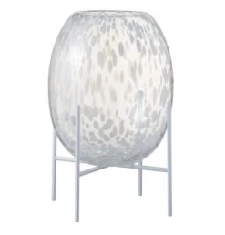 Vase Sur Pied Verre Transparent Et Blanc Licia