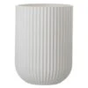 Vase Verre Blanc à Stries Ettis H 23 Cm - Lot De 4