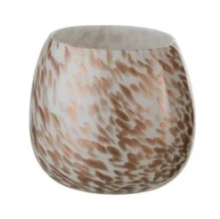 Vase Verre Blanc Et Doré Narsh 14 Cm